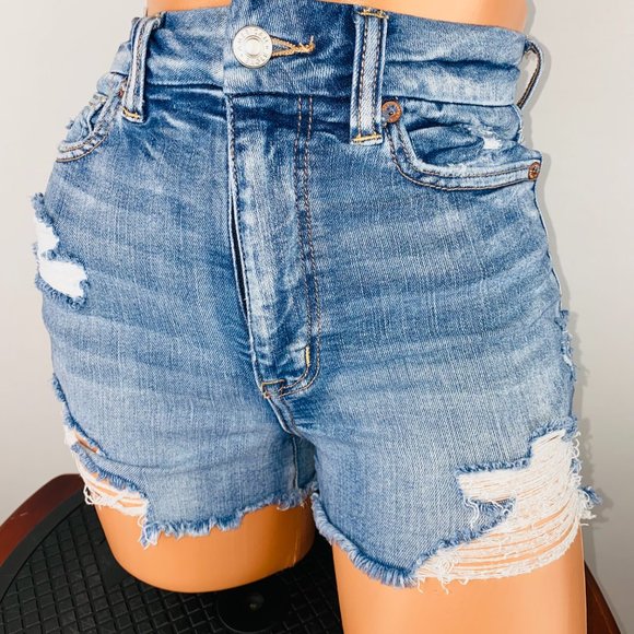 American Eagle Curvy Super Hi Rise Shortie Shorts - Picture 2 of 8